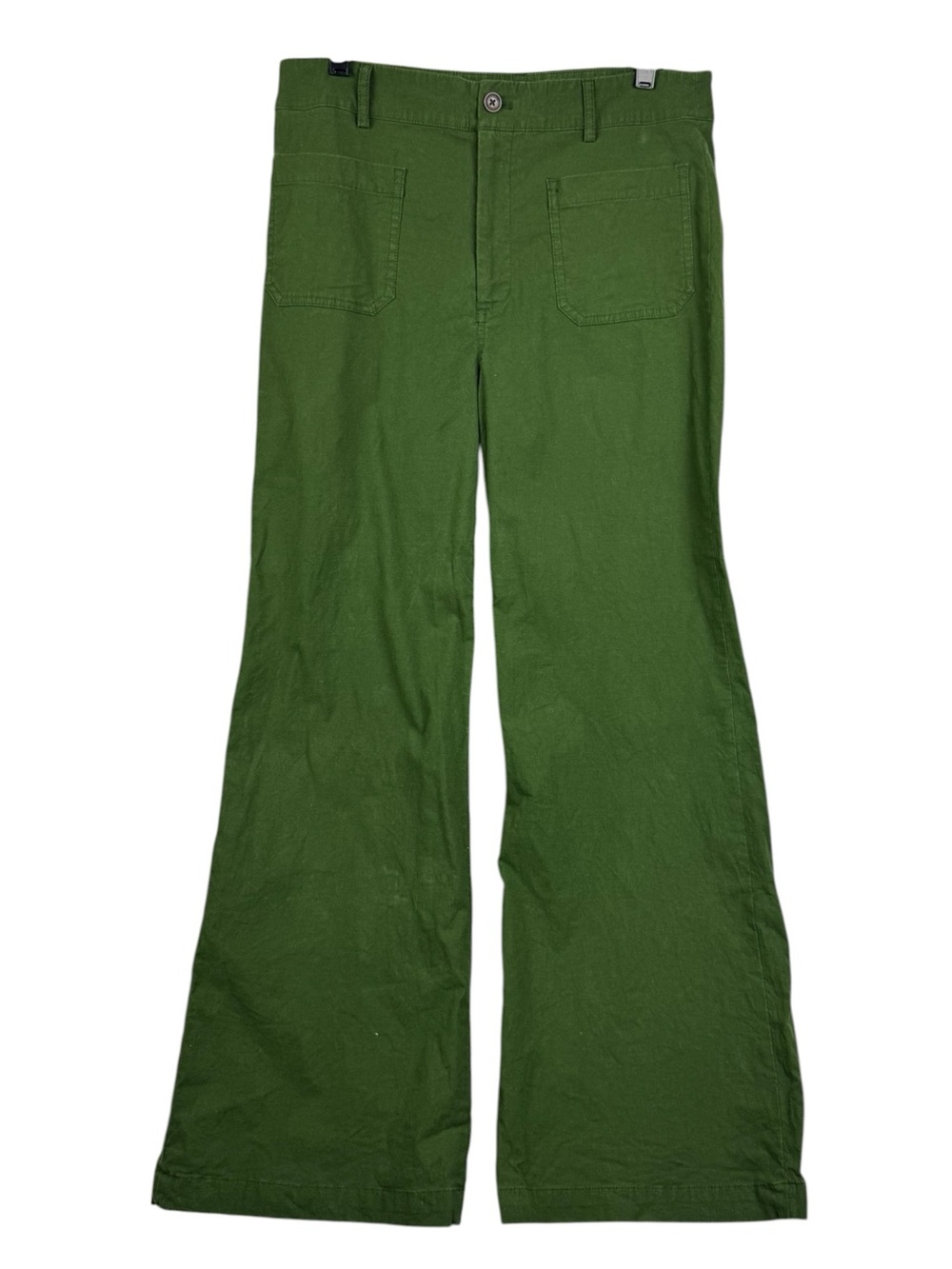 J Crew Factory Lizzie Pants Trousers Green Wide Leg 30